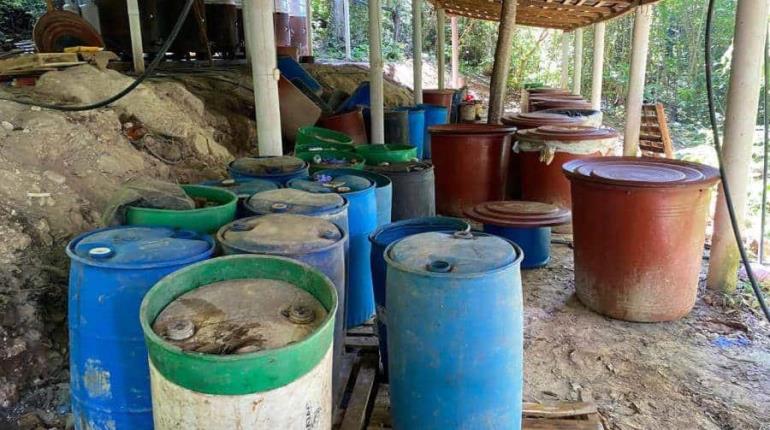 Aseguran laboratorio clandestino de drogas en Palenque, Chiapas