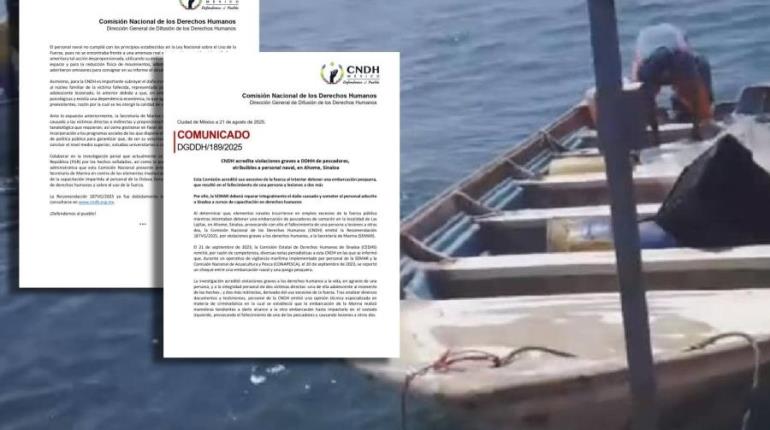Dirige CNDH recomendación a Semar por uso excesivo de fuerza contra pescadores