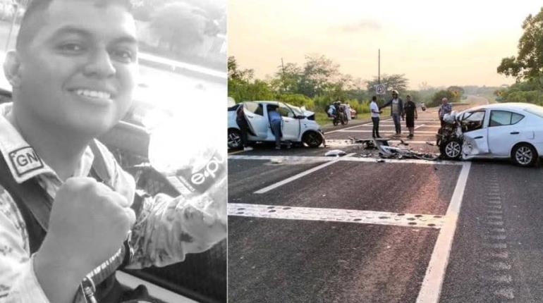 Fallece civil y Guardia Nacional centleco en choque frontal en la Coatzacoalcos-Villahermosa