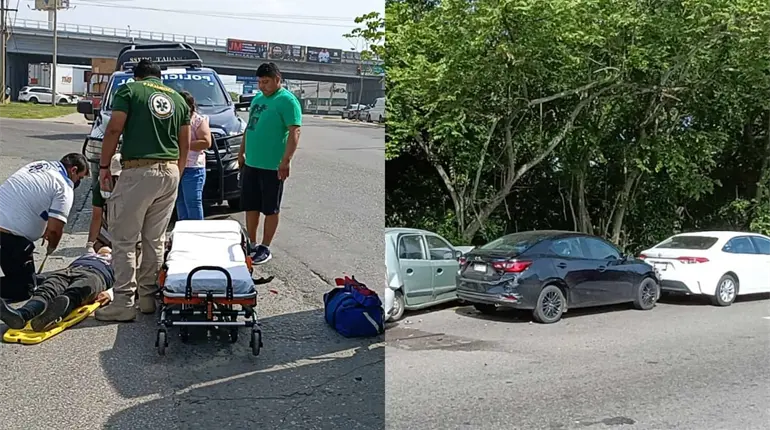 2 heridos, 5 coches y 1 motocicleta con daños, saldo de accidentes en Centro