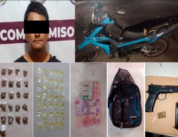 Con arma de fuego, dinero y drogas, detienen a hombre en Centla