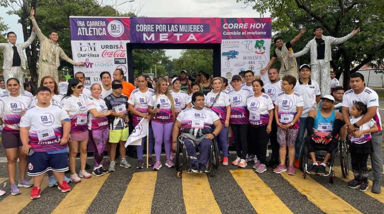 Celebra 50+1 Tabasco primera carrera atlética ´Corre por las Mujeres´ con casi 300 participantes