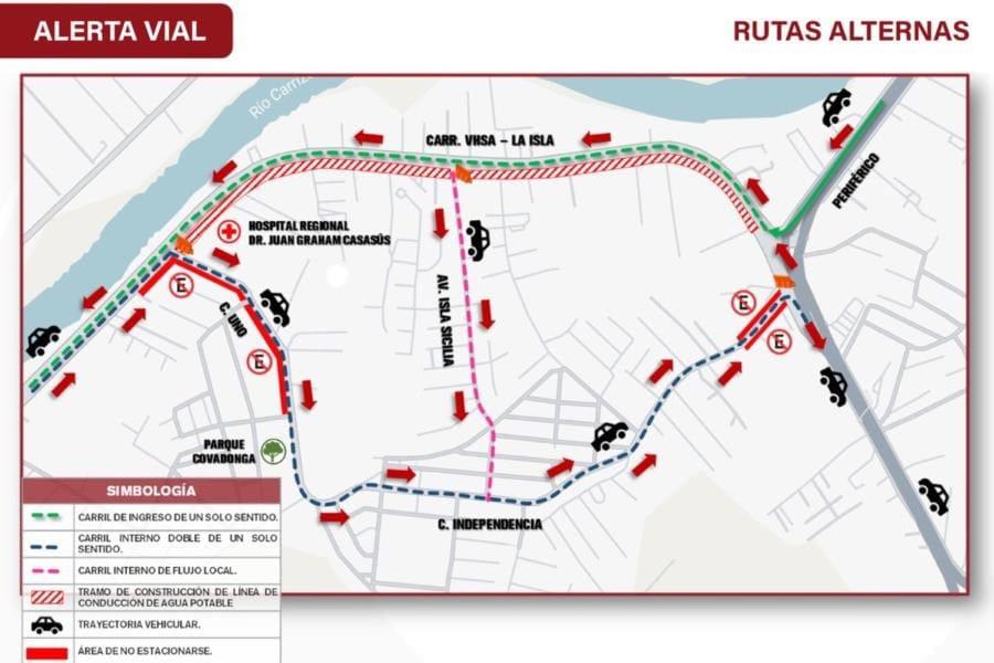 Centro hace modificaciones viales en obra hidráulica de la Villahermosa-La Isla Centro hace modificaciones viales en obra hidráulica de la Villahermosa-La Isla