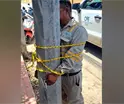 Amarran a trabajador de CFE a poste por apagones en Yucatán
