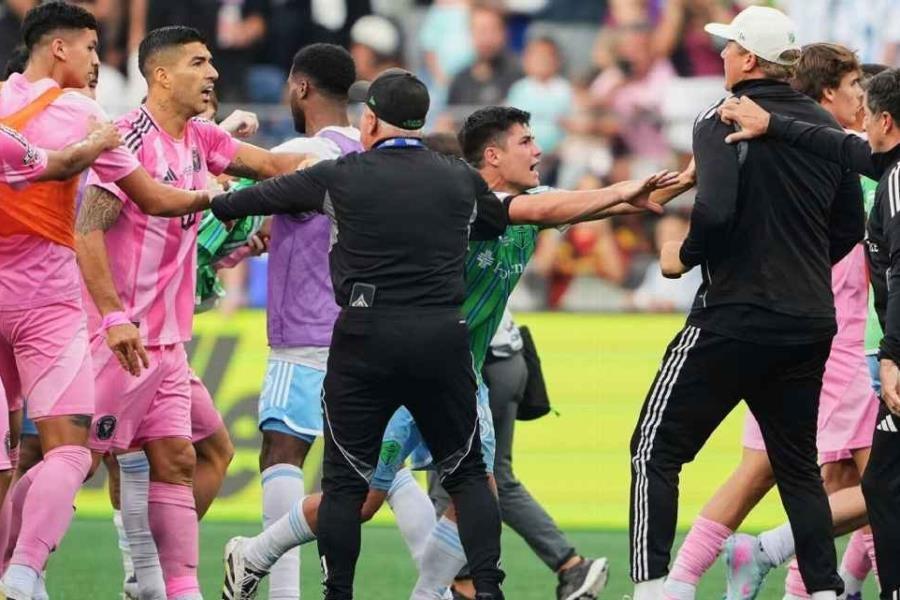 Luis Suarez suspendido seis partidos tras escupir en la Final de Leagues Cup Luis Suarez suspendido seis partidos tras escupir en la Final de Leagues Cup