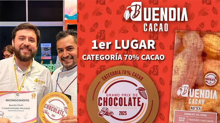 Chocolatera Buendía Cacao de Tabasco gana primer lugar en Grand Prix 2025