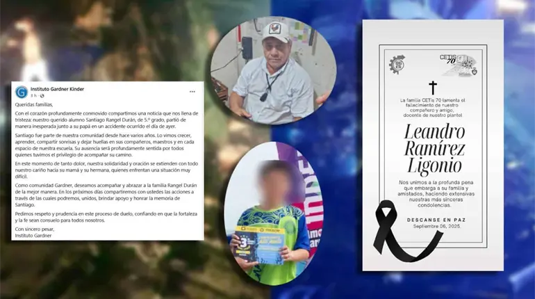 Niño deportista, su padre y maestro del CETIS 70, las víctimas del accidente en Centla