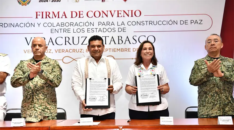 Gobernadores de Tabasco y Veracruz pactan alianza de seguridad