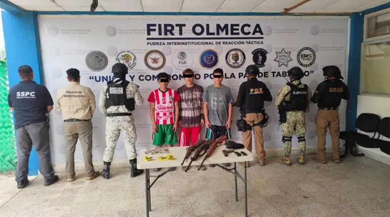 Detienen a 3 presuntos secuestradores y extorsionadores en Macuspana