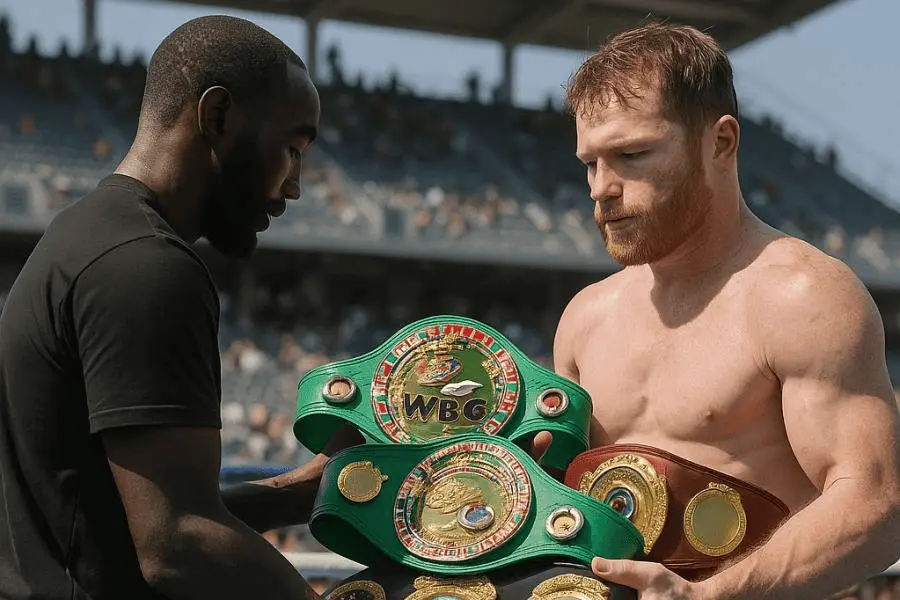 Crawford devolvió cinturones al ´Canelo´ después de su pelea que no contó con himnos nacionales