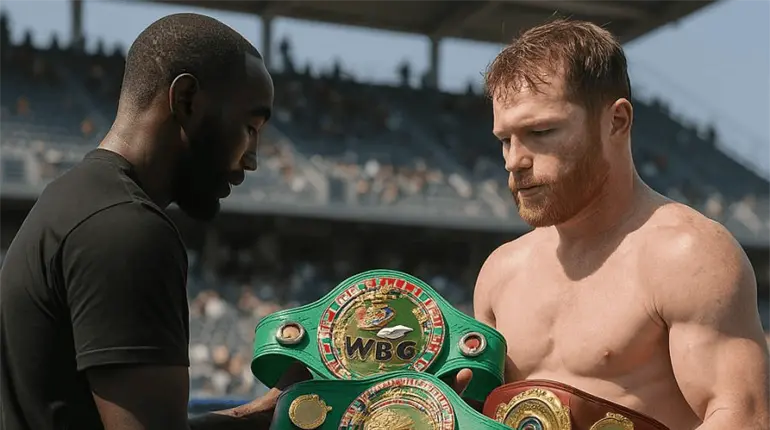 Crawford devolvió cinturones al ´Canelo´ después de su pelea que no contó con himnos nacionales