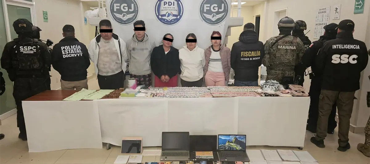 Caen 5 extorsionadores de la banda "Los Bonitos" en Edomex