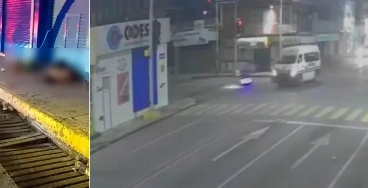 Motociclista se pasa semáforo rojo y es impactado por combi en Villahermosa