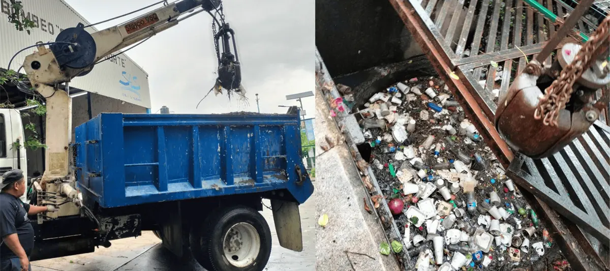 Desazolvan cárcamo de Gaviotas Norte tras lluvias de últimas horas