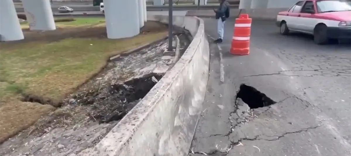 Se registra socavón de más de 6 metros en puente La Concordia
