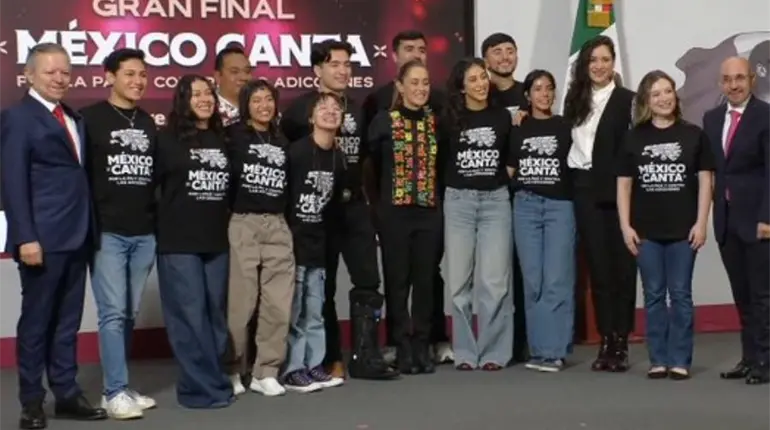 Finalistas de México Canta son recibidos por Sheinbaum en la mañanera