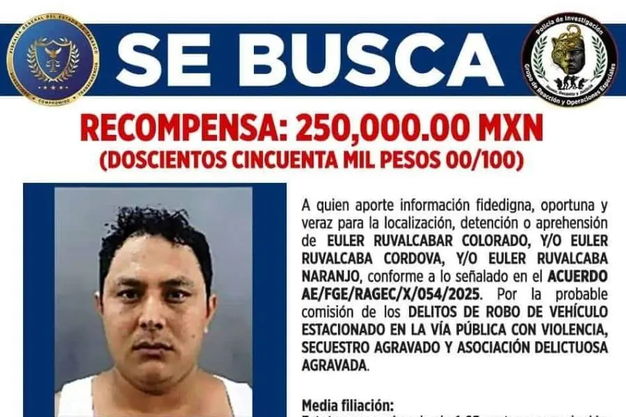 Ofrece Fiscalía de Tabasco recompensa por información para detener a presunto responsable de secuestro y robo de vehículos