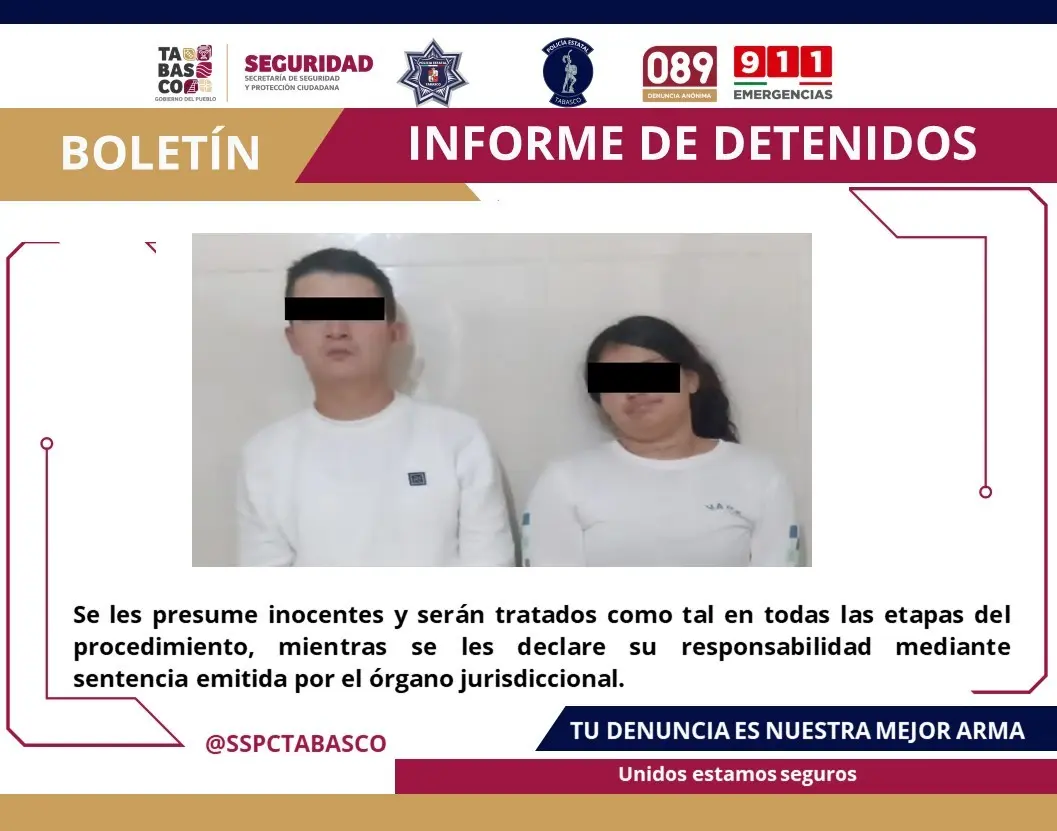 Detienen a 2 con marihuana en Río Viejo 1ra, Centro