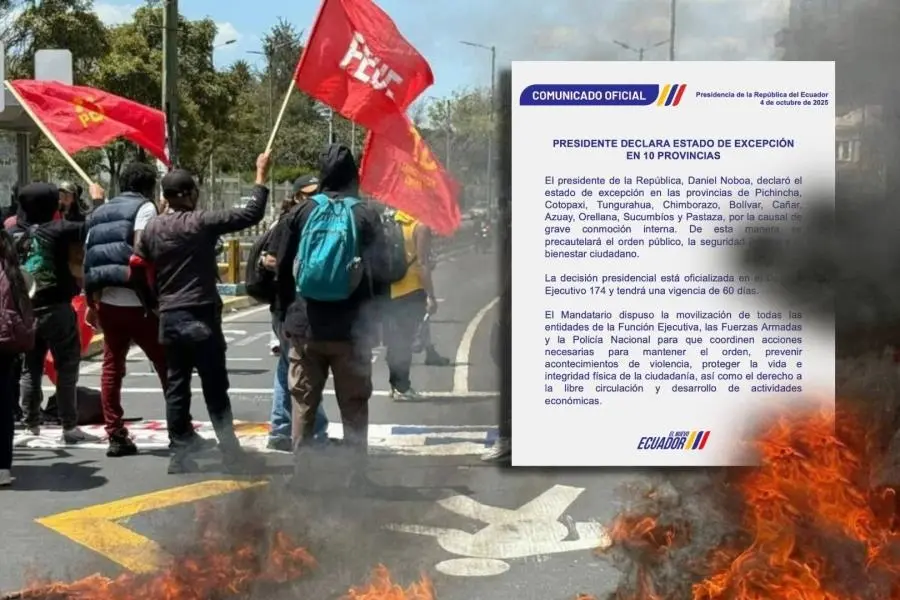 Noboa declara estado de excepción por protestas tras fin de subsidio al diésel