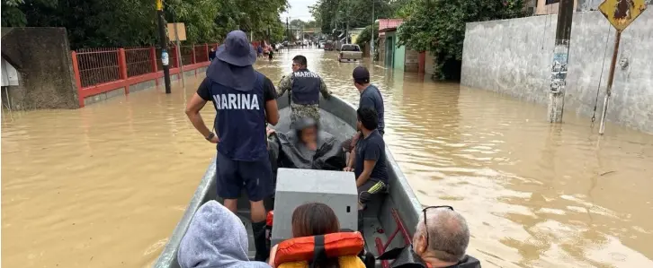 Despliega Semar más de 3 mil elementos para apoyar en cuatro estados afectados por lluvias