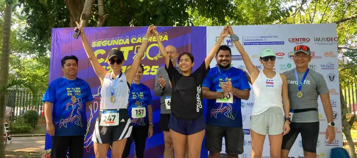 Belén Valdez y Felicito López triunfan en la segunda carrera del Colegio de Arquitectos TabasqueñosBelén Valdez y Felicito López triunfan en la segunda carrera del Colegio de Arquitectos Tabasqueños
