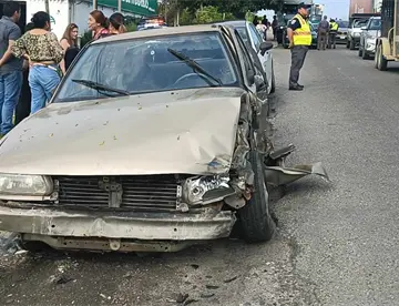 Góndola arrastra a Tsuru en el puente Los Monos