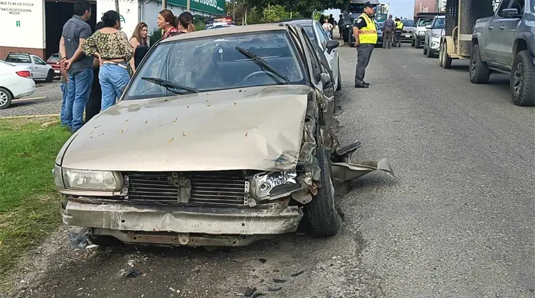 Góndola arrastra a Tsuru en el puente Los Monos