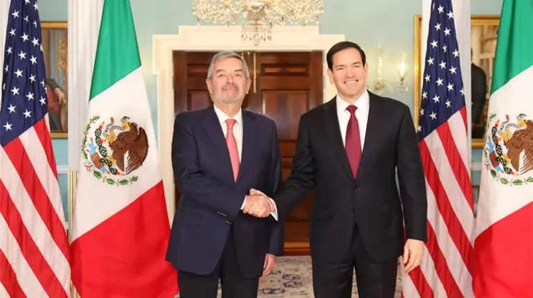 Juan Ramón de la Fuente y Marco Rubio, revisan avances en temas de seguridad y migratorios