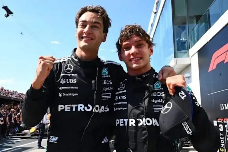 Mercedes confirma a Russell y Antonelli como sus pilotos para la temporada 2026