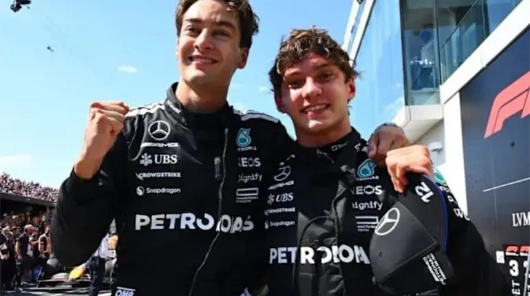 Mercedes confirma a Russell y Antonelli como sus pilotos para la temporada 2026