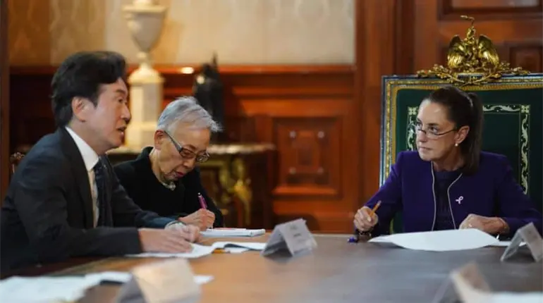 Sheinbaum sostiene reunión con director ejecutivo mundial de Mazda en Palacio Nacional