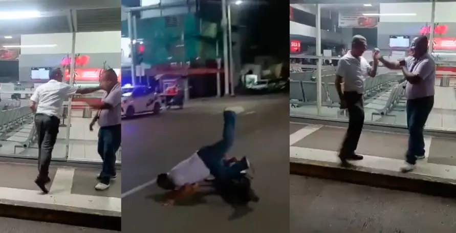 ¡Lo cacheteó! Captan pelea entre dos hombres a las afueras del ADO Villahermosa