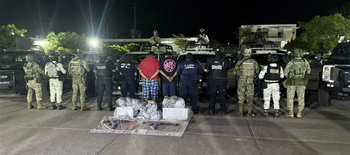 Detienen a dos con más de 80 kilos de marihuana en Comalcalco