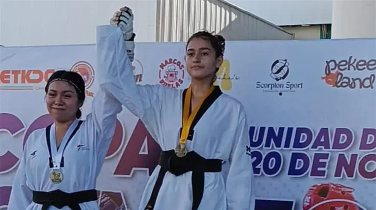 Orgullo UJAT: Nicole Campos gana oro en la Copa Campeche de Taekwondo