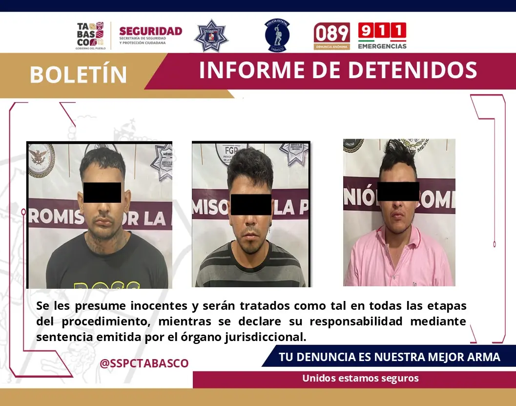 Capturan a 3 hombres en Pomoca por delitos contra la salud