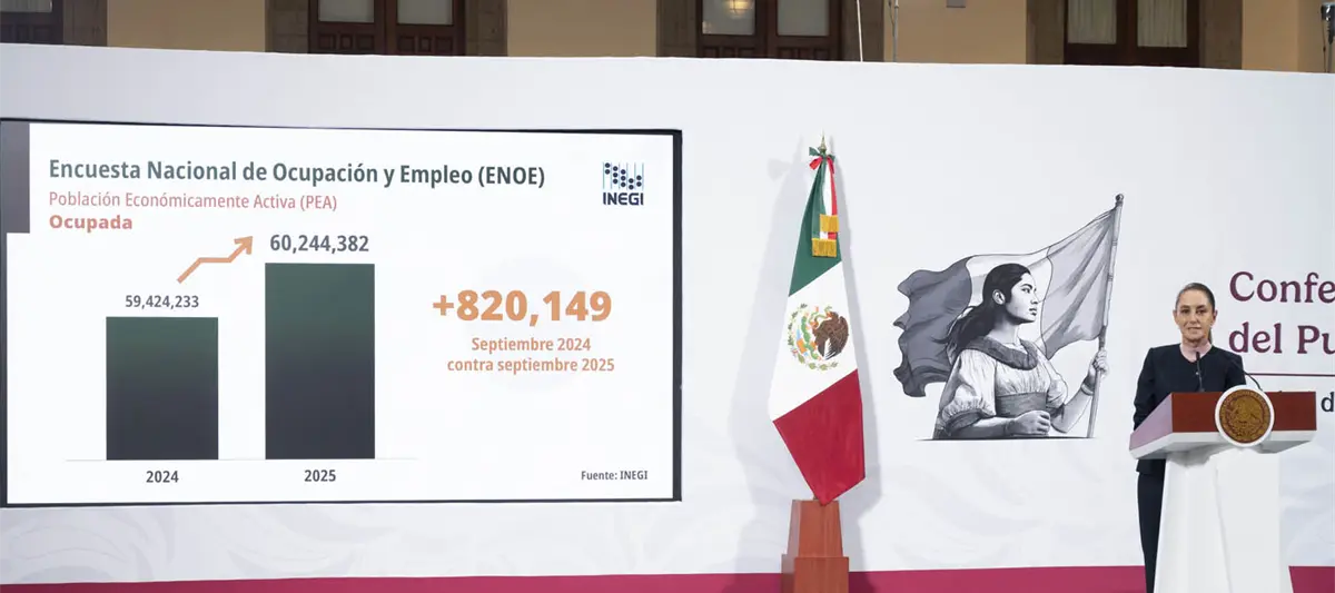 Destaca Sheinbaum incremento de empleo en México durante septiembre de 2025