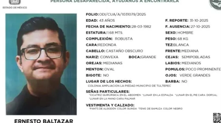 Reportan la desaparición del sacerdote Ernesto Hernández Vilchis de 43 años en Edomex