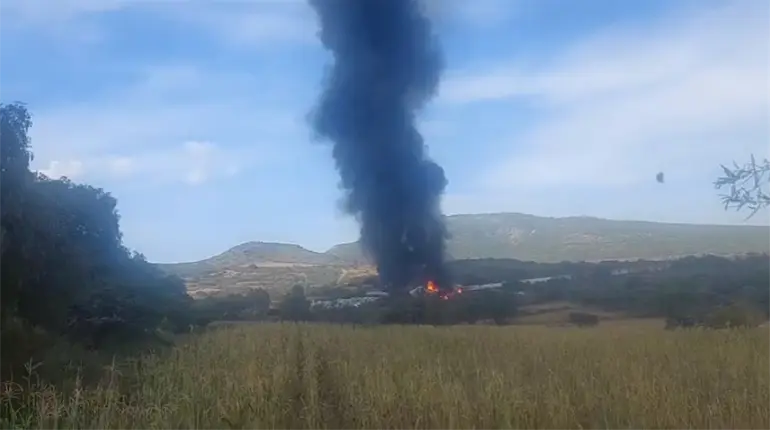 Se descarrila y explota tren de carga en Tepetitlán, Hidalgo