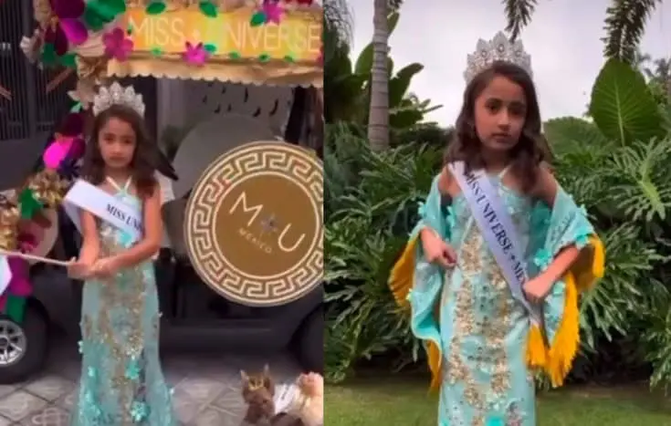 Niña se disfraza de Fátima Bosch, Miss Universe México