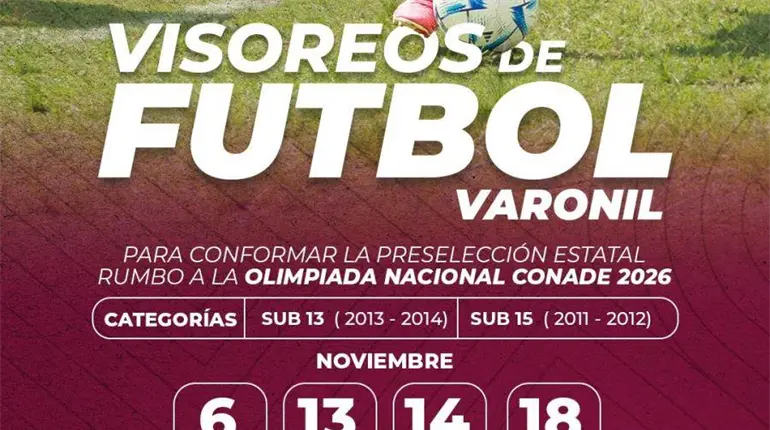 Convocan a futbolistas tabasqueños a visorias rumbo a la Olimpiada Nacional 2026