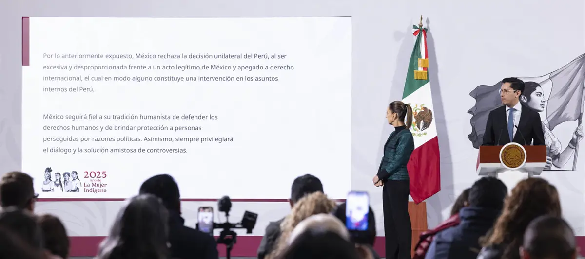 "Fuera de toda proporción" decisión de Perú de romper relaciones diplomáticas con México afirma Sheinbaum