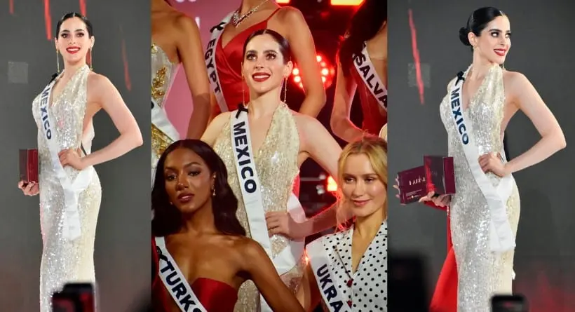 Deslumbra Fátima Bosch en actividades de Miss Universe con looks en tonos claros