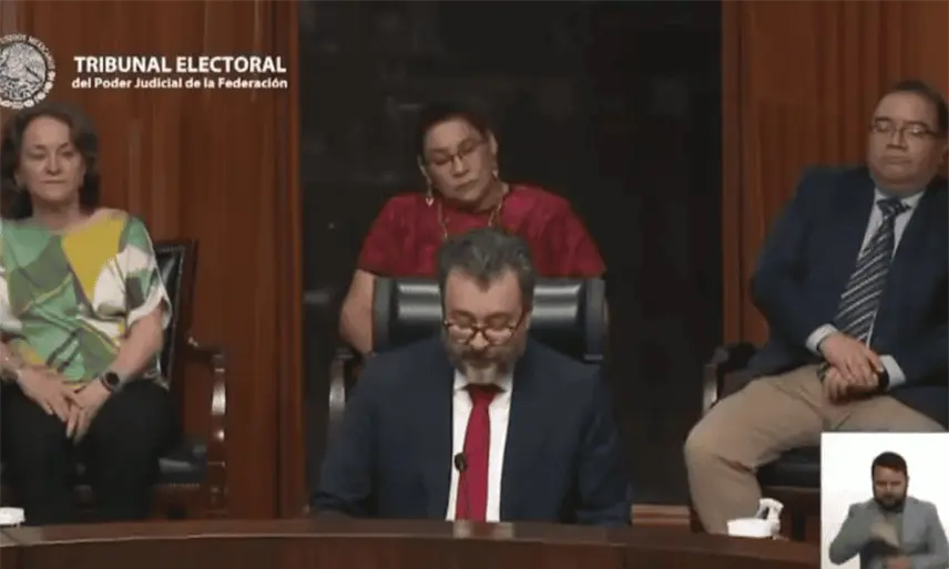 Captan a Lenia Batres durmiendo durante toma de protesta de Gilberto Bátiz en el TEPJF