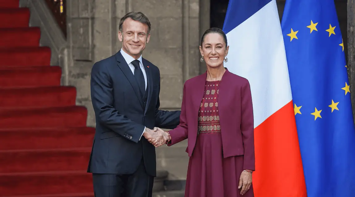 Macron, primer líder europeo en realizar visita oficial a México durante mandato de Sheinbaum