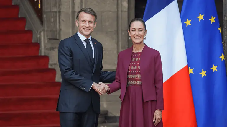 Macron, primer líder europeo en realizar visita oficial a México durante mandato de Sheinbaum