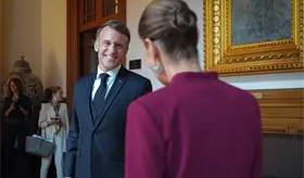 "Gracias presidenta": Macron al concluir su visita a México