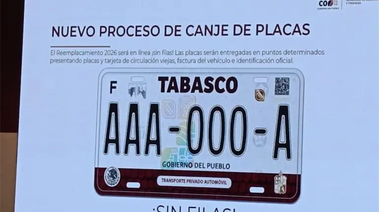 Inicia hoy reemplacamiento en Tabasco