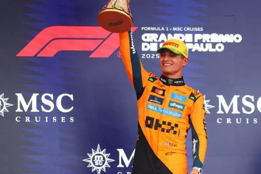 Norris termina primero en el GP de Brasil; se consolida como líder del campeonato de pilotos