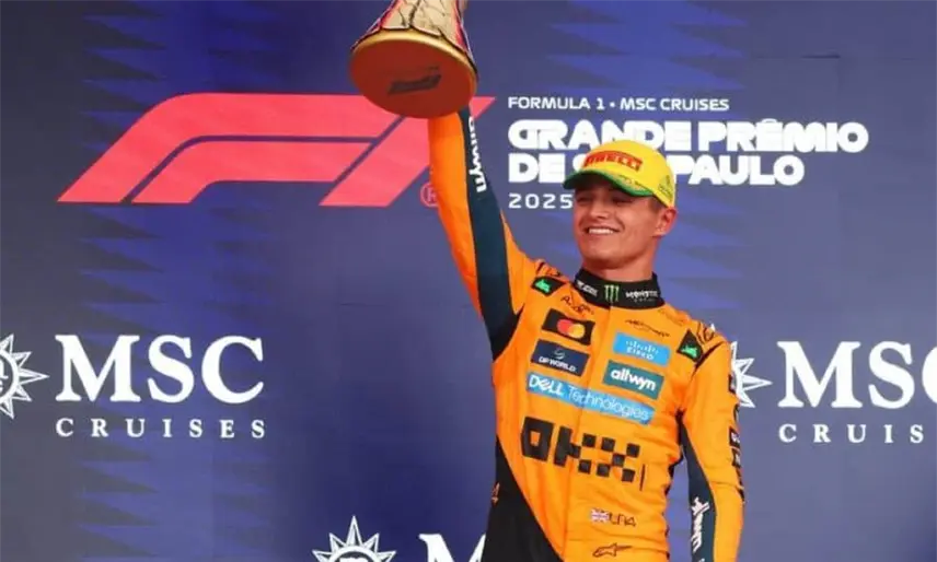 Norris termina primero en el GP de Brasil; se consolida como líder del campeonato de pilotos