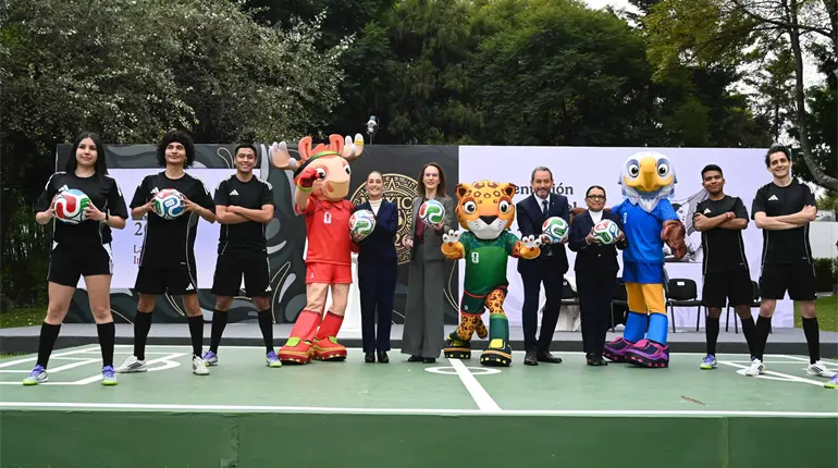 Sheinbaum presenta la Copa Mundial FIFA 2026; estiman derrama de 3 mil mdd para México